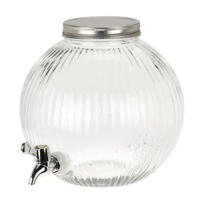Produktbild von Glas Getränkespender 5,5 Liter mit Zapfhahn & Deckel Saftspender Limonadenspender Cocktailspender Wasserspender