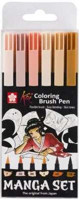 Obrázek produktu pro Sakura Koi, Vícebarevný, Černá, 6 barva/barev, Kulatý, Blistr, 6 kusů