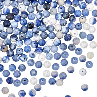 Sodalith-Perlen 6 mm blau, rund, 183–189 Stück