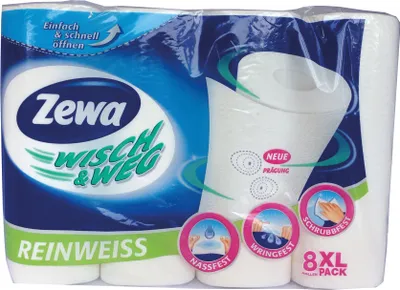A package of Zewa kitchen paper rolls.