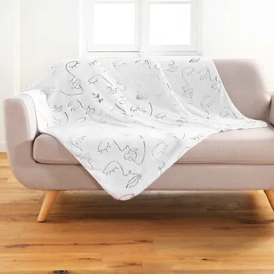 Image de Couverture douillette Line Art 125 cm x 150 cm White