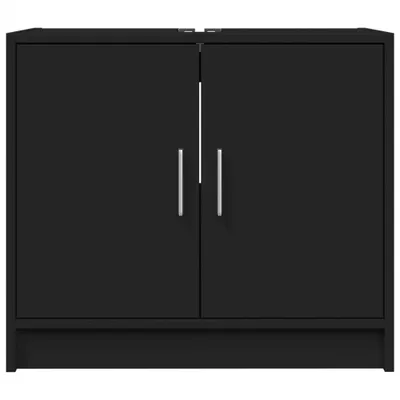 Produktbild von Möbel Waschbeckenunterschrank Schwarz 63x29x55 cm Holzwerkstoff - Badezimmer 848095