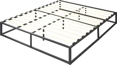 Obrázek produktu pro Kovová postel 'Kreta' 180x200cm černá na ocelovém rámu s lamelovým roštem