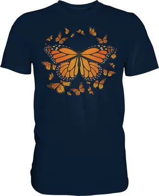 Produktbild von Frauen Monarch Schmetterling T-Shirt – Navy / L