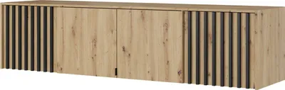 Obrázek produktu pro Nástavba na šatní skříň MARFA - šířka 205 cm, dub artisan / černá