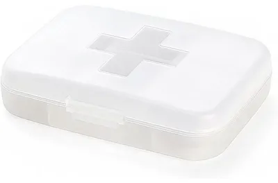 Productafbeelding van Wekelijkse pillendoos met 6 compartimenten, draagbare pillenhouder voor medicijnen en accessoires, wit