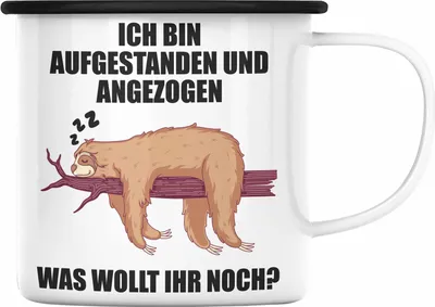 Produktbild von Trendation - Fauler Kollege Geschenk Arbeitskollege Lustige Emaille Tasse mit Sprüchen Kollegin (Schwarz)