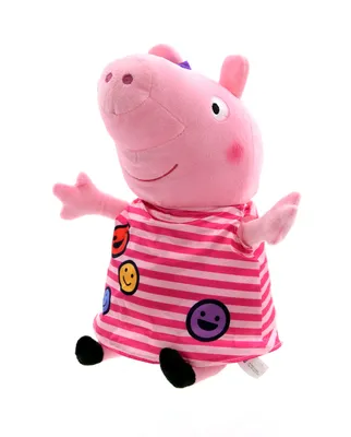 Produktbild von Peppa Wutz Plüschfigur (31cm) Plüschtier Kuscheltier Stofftier Pig Schweinchen Peppa gestreiftes Kleid