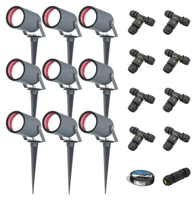 Produktbild von HOFTRONIC SMART 9x LED Gartenstrahler 5,5W 400lm RGBWW IP65 Anthrazit