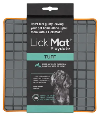 Produktbild von LickiMat Tuff Playdate Deluxe, Quadratisch, Grau, Türkis, Polypropylen, Thermoplastischer Gummi (TPR), Einfarbig, 200 mm, 200 mm