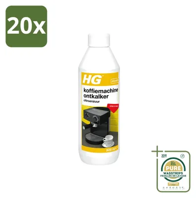 Produktbild von 20 x HG Koffiemaschinen-Entkalker auf Zitronensäurebasis - 500 ml - Vorratspackung - 20 Stücke