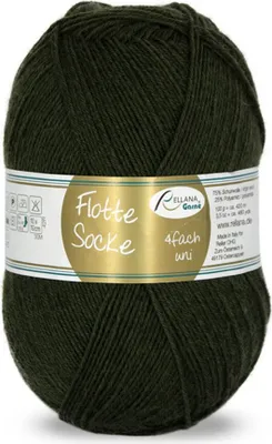 Produktbild von Flotte Socke uni 100 Gr./420m,4-fach Sockenwolle,75% Schurwolle /25% Polyamid Fb. 990 loden