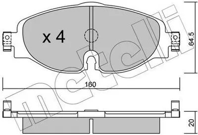 Produktbild von METELLI Bremsbeläge Satz Vorne Bremsklötze für VW Golf VII Schrägheck (5G1, BQ1, BE1, BE2) 22-0950-0