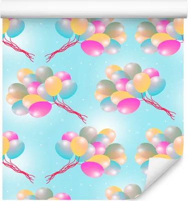 Immagine prodotto di 10m VLIES WALLPAPER rotolo camera dei bambini palloncini colorati motivo palle XXL