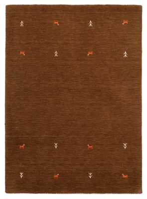 Produktbild von Wollteppich Gabbeh Uni Braun 240x340 cm | Moderner Teppich für Wohn- und Schlafzimmer