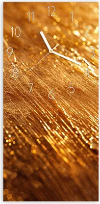Produktbild von Wanduhr aus Glas mit Motiv Goldene Textur- 30 x 60 cm - inkl. Aufhängesystem