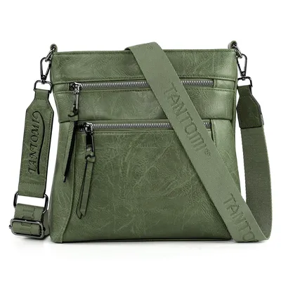 Produktbild von Umhängetasche damen, Mittelgroß Crossbody Bag, Schultertasche Handtaschen für Frauen mit Reißverschluss Verstellbar Abnehmbar Breiter Gurt