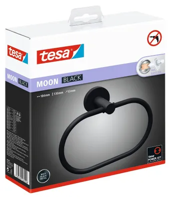 Imagen del producto de tesa 40623-00000-00 tesa Handtuchhalter MOON schwarz, matt