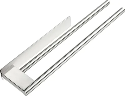 Produktbild von 2 Stück Selbstklebende Handtuchstange - Kein Bohren erforderlich - Edelstahl - 39 cm - für Geschirrtuch oder Handtuch im Badezimmer oder Küche - Silbe