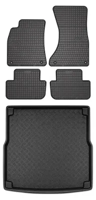 Produktbild von Gummimatten + Kofferraumwanne für Audi A4 B8 2007-2015 (Kombi) – Schwarz, passgenau – Wielganizator SolidPRO