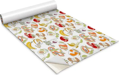 Immagine prodotto di Pellicola autoadesiva per mobili - pellicola decorativa - mobili da tavola - tagliabile a misura - frutta e verdura - 100 x 50 cm