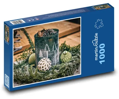 Obrázok produktu pre Puzzle 1000 Vianočná dekorácia s ozdobami - martinpuzzle
