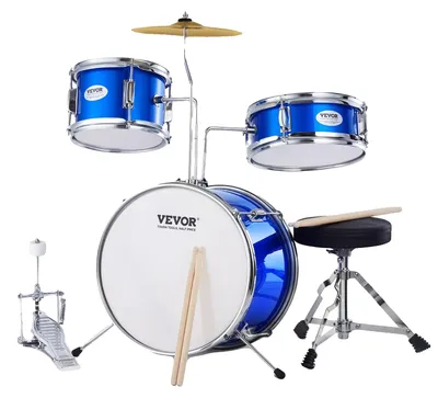 Image de Ensemble de batterie VEVOR Drum Set Drum Starter 3-pièces bleu