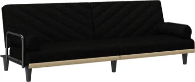 Produktbild von vidaXL Schlafsofa mit Armlehnen Schwarz Stoff