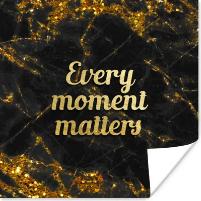 Produktbild von MuchoWow® Poster Zitat - Gold - Glitter - Marmor 75x75 cm - Wand Dekoration