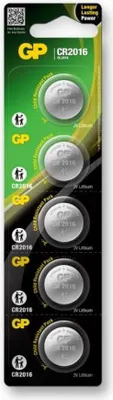 Immagine prodotto di Batteria a bottone GP, litio, CR2016, pacco da 5