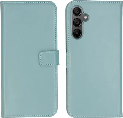Image de Selencia Bibliothèque en cuir véritable pour le Samsung Galaxy A15 (5G/4G) - Bleu ciel