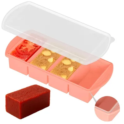 Zdjęcie produktu dla Forma do lodów silikonowa, różowa, z pokrywką, pojemność 250 ml, zestaw 12 sztuk, wolna od BPA, możliwość układania jedna na drugiej