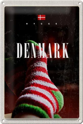 Produktbild von Blechschild Reise 20x30cm Dänemark Socken gemütlich Winterzeit