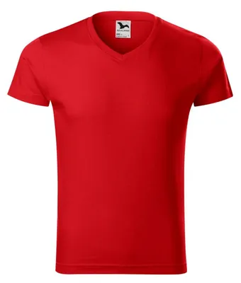 Image de Malfini - T-shirt pour homme, col en V, coupe ajustée PP11508 (S) (rouge)