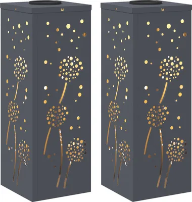 Produktbild von vidaXL Solar LED Weg Licht 2 Stk. Warmes Weiß 18 x 18 x 50 cm