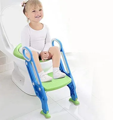 Produktbild von Famanu Toilettensitz für Kinder mit Treppe und Handgriffen - Zusammenklappbar und verstellbar