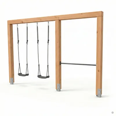 Image de EXIT Linea Massiv 140 Portique en Bois – avec Balançoire & Barre Fixe – Enfants