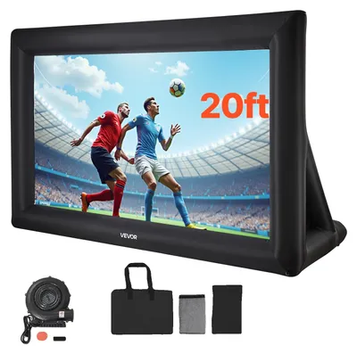 Zdjęcie produktu dla Nadmuchiwany ekran projekcyjny VEVOR wykonany z 600D, ekran projekcyjny z przenośną torbą do przechowywania, 16:9, projekcja filmowa do kina domowego impreza tematyczna zabawa w basenie (513 x 185 x 330 cm)