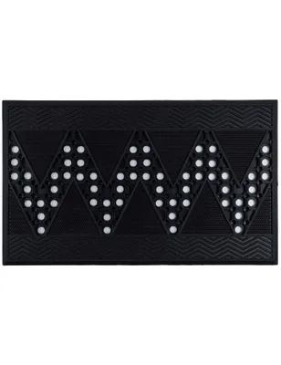 Produktbild von e-floor Schuhmatte 45x70 cm, Rutschfest, wasserdicht, schützt Böden vor Schmutz & Wasser, vielseitig einsetzbar - Zickzack