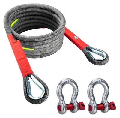 Immagine prodotto di INF Cinghia di Traino di Sicurezza Stile Americano Rinforzata 18 Ton — Acciaio e Nylon Ad Alta Elasticità, Cinturino Intrecciato Rinforzato, Anello Protettivo Metallico Spesso, Nastro Riflettente Notturno 9M