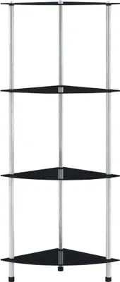 Obrázek produktu pro vidaXL Police se 4 policemi černá 30x30x100 cm Tvrzené sklo