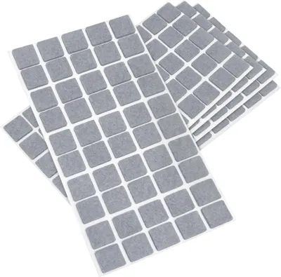 Produktbild von Adsamm® | 250 x selbstklebende Filzgleiter / Grau / 20x20 mm / quadratisch / Möbelgleiter aus Filz mit 3.5 mm Stärke