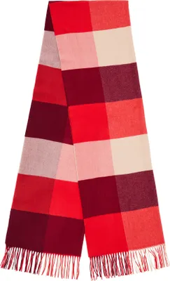 Produktbild von s.Oliver Damen Tuchschal kariert in Rot mit Fransen, ca. 224 x 62 cm