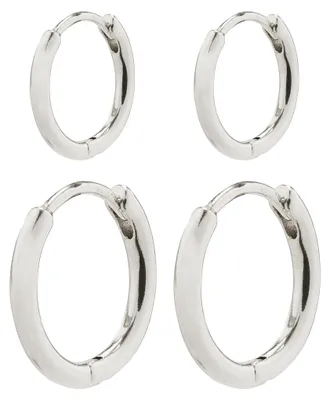 Produktbild von ARIELLA Huggie-Creolen, 2-in-1-Set, versilbert