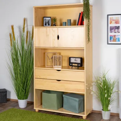 Produktbild von Regal - 100 cm breit, Kiefer Holz-Massiv, Farbe: Natur