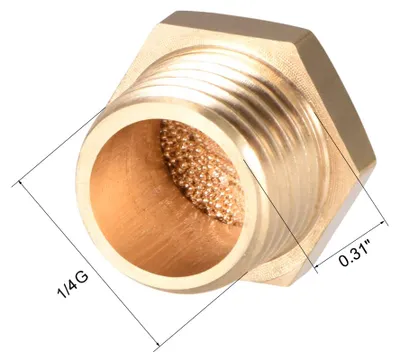 Produktbild von 5Stk. Auspuff Schalld?mpfer G1/4 Stecker Gewinde Bronze Messinggeh?use Flach