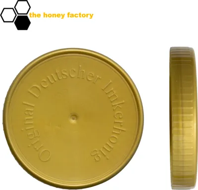 Produktbild von Neutrales Honigglas 500g mit Kunststoffdeckel "DEUTSCHER IMKERHONIG" im 12er Karton 1 Versandeinheit > 96 Stk. inkl. Versand