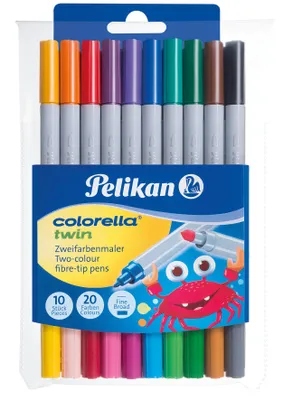 Immagine prodotto di Pelikan 949511 Penne a punta doppia in fibra Colorella twin® C304 assortite Confezione da 10