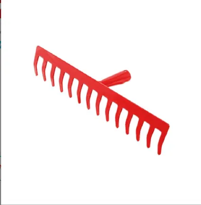 Produktbild von Gartenrechen Gartenharke Rechen Harke Rasenrechen Kohlestahl 16 Zinken/Rot-Ohne Stiel
