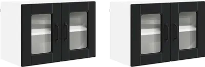 Produktbild von Geschirrspülerfront 2 pcs Schwarz 60 x 31 x 40 cm Holzwerkstoff